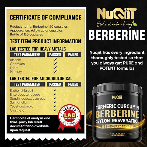 Berberine Supplement 14000mg Turmeric Curcumin 4500mg Trans-Resveratrol 4500mg & More - Support Body Management & Immune System - 120 Capsules...