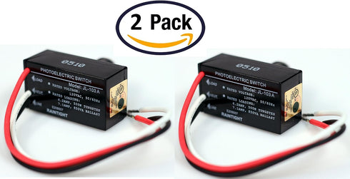 Creative Hobbies Pack of 2, Outdoor Hard-Wired Post Eye Light Control Electric Resistor Photocell Light Sensor, Dusk to Dawn Sensor, Convert Fixtu...