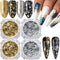 Holographic Gold Silver Nail Foil Glitter Flakes 3D Sparkly Aluminum Foil Flake Mirror Powder Nail Art Supplies Irregular Foil Glitter Chip Nail D...
