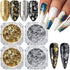 Holographic Gold Silver Nail Foil Glitter Flakes 3D Sparkly Aluminum Foil Flake Mirror Powder Nail Art Supplies Irregular Foil Glitter Chip Nail D...