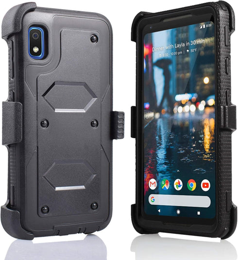 A10E Case, for Samsung Galaxy A10E Full Body Armor Rugged Holster Defender Hybrid Tough Case with 360 Swivel Belt Clip Kickstand & Built in Screen...