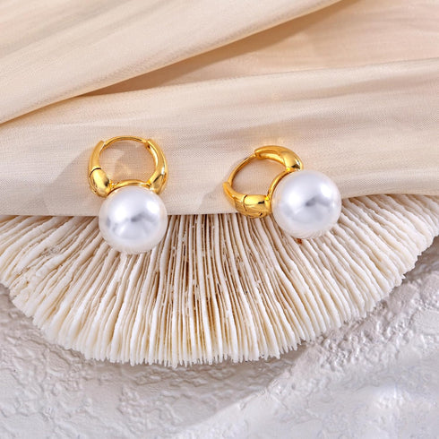 CHESKY Pearl Earrings for Women, Dainty 14K Gold Plated/925 Sterling Silver Drop Quality Handpicked AAA+ Freshwater Cultured Round Pearls Dangle E...