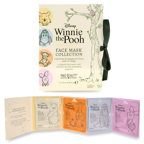MAD Beauty Disney Winnie the Pooh Face Mask Set of 4 | Cruelty-Free Cosmetics | Honey, Passionfruit, Coconut, and Peach | Skincare Gifts for Women...