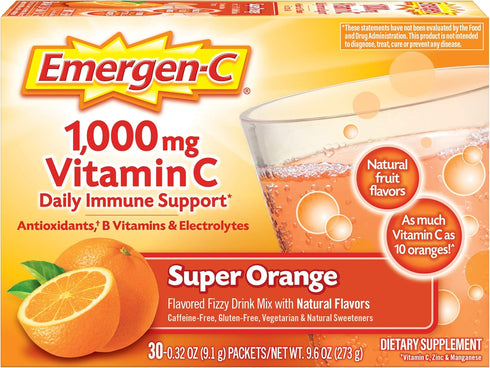 Emergen-C 1000mg Vitamin C Powder for Daily Immune Support Caffeine Free Vitamin C Supplements with Zinc and Manganese, B Vitamins and Electrolyte...