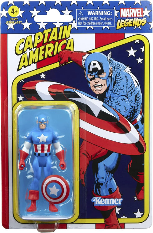 Marvel Hasbro Legends Series 3.75-inch Retro 375 Collection Captain America Action Figure Toy...