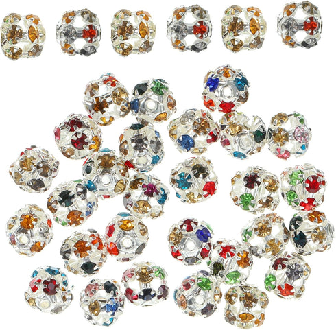 STOBOK 90pcs DIY Garland Bead DIY Beads Handcraft Beads Crystal Beads Spacers Beads Charms Bracelet Making Supplies DIY Jewelry Beads Diamond Bead...