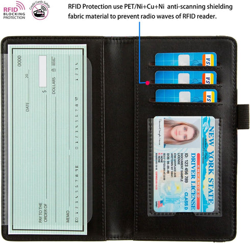 checkbook cover,Checkbook Cover for Duplicate Checks,RFID Checkbook Register Cute Wallet women Men Credit Card Holder (Pink Cherry)...
