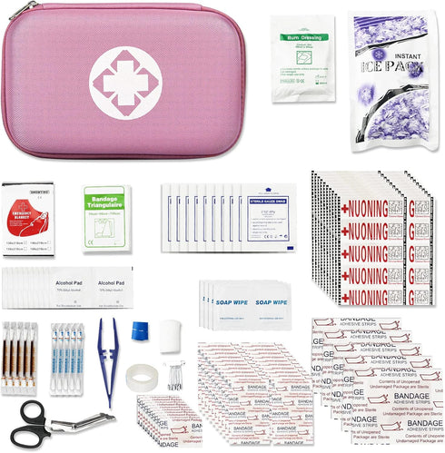Car-Home Survival First-Aid Kit Emergency-Kit - Pink 273Piece Equipment Travel Supplies First Aid Set Home Essentials Camping Hiking YIDERBO...