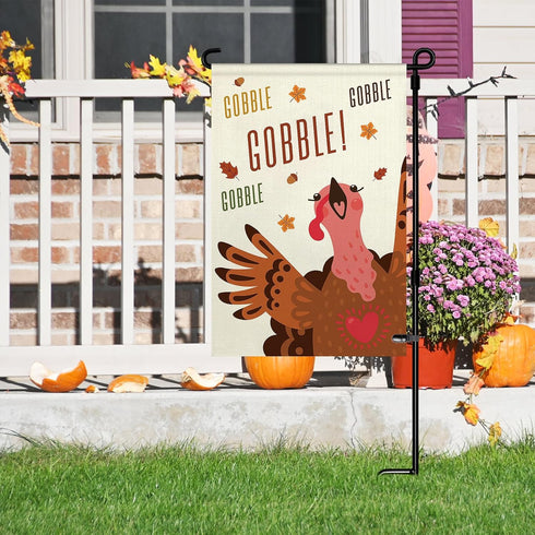 Thanksgiving Garden Flag, Fall Yard Flags Welcome Garden Flags 12x18 Double Sided Thankful Flags for Outside, Turkey Garden Flag Hello Fall Farmho...
