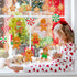 Whaline 76Pcs Merry Christmas Classroom Bulletin Board Decoration Kit Gingerbread Candy Cane Cutouts with Glue Point Red White Stripes Bulletin Bo...
