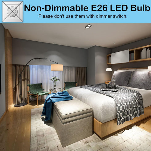 E26 LED Bulb, 100W Equivalent Light Bulb, 12W Medium Base Bulb, Non-Dimmable, Daylight White 6500K, 1200lumen, 10Packs...