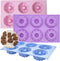 Mini Bundt Cake Pan 3pcs Silicone Fluted Tube Cake Pans, 6Cavity Heritage Bundtlette Cake Silicone Mold for Baking Non Stick Fancy Molds (Purple+B...