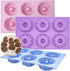 Mini Bundt Cake Pan 3pcs Silicone Fluted Tube Cake Pans, 6Cavity Heritage Bundtlette Cake Silicone Mold for Baking Non Stick Fancy Molds (Purple+B...