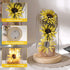 Sunflower Gifts for Women, Sunflowers Artificial Flowers in Glass Dome with LED Strip, Birthday Gifts for Mom & Grandma, Sunflower Decor on Mother...