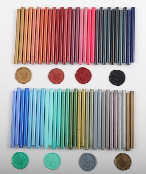 Antique Gold Wax Seal Sticks, ONWINPOR 60pcs Copper Glue Gun Wax Sealing Sticks for Wax Seal Stamp, Bronze Gold Wax Seal Sticks Sealing(60, Dark B...