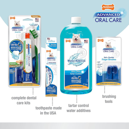 Nylabone Advanced Oral Care Dog Water Additive for Dental Care - Liquid Tartar Remover - Dog Breath Freshener & Teeth-Cleaning Liquid (16 oz.)...