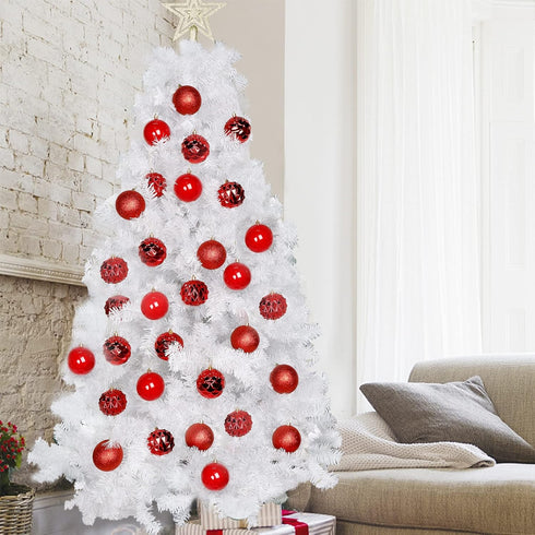 Lulu Home Christmas Ball Ornaments, 20 Ct 3.15" Pre-Strung Hanging Ornament Decorations, Xmas Shatterproof Plastic Balls for Holiday Party Wreath ...