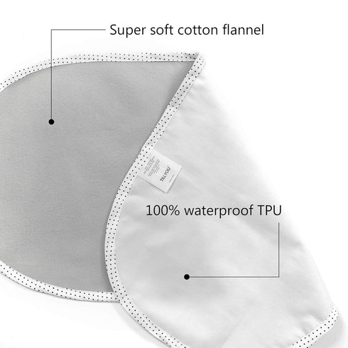 TILLYOU Changing Pad Liners 6PK - Waterproof Flannel Cotton, 27" x 13" - Perfect for Baby Diaper Changing Needs, Gray...