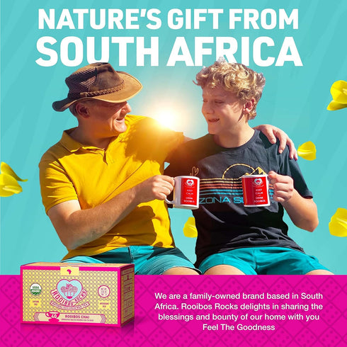 Caffeine Free Chai Rooibos 40 Tea Bags – Ethically Farmed, USDA Organic Chai Tea Bags - South African Red Bush Caffeine Free Chai Tea in Tagless T...