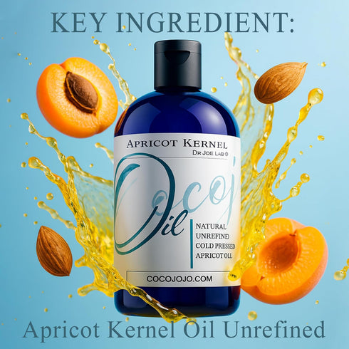 Dr Joe Lab Apricot Kernel Oil - Cold Pressed Pure Natural Moisturizing for Hair and Skin (8 oz)...