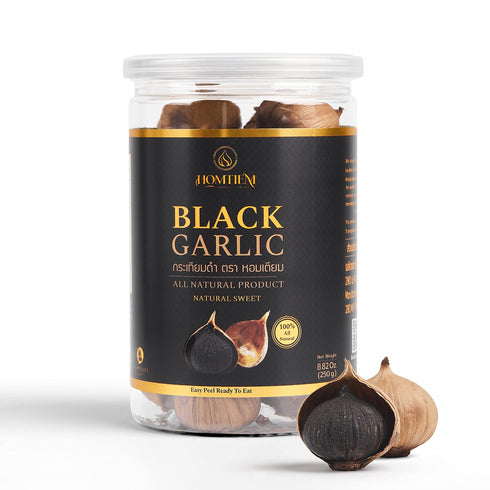 Homtiem Black Garlic 8.82 Oz (250g.), Whole Black Garlic Fermented for 90 Days, Super Foods, Non-GMOs, Non-Additives, High in Antioxidants, Ready ...