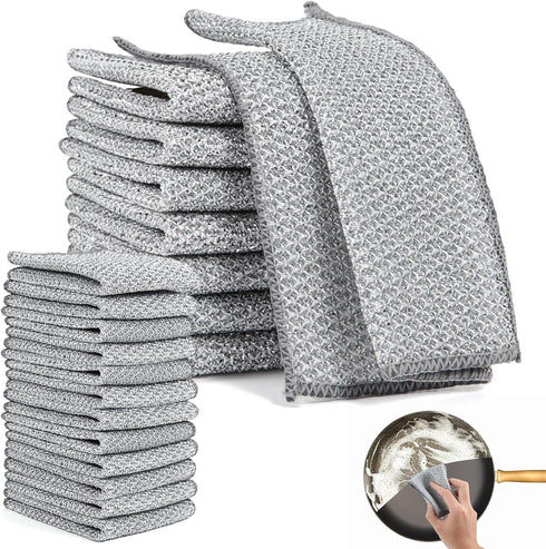 20 PCS Wire Dishcloth, Multipurpose Wire Dishwashing Rags for Wet and Dry, Kitchen Cleaning Dish Rags...