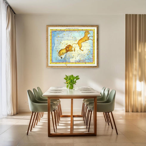 Posterizer 1 pcs-1776 star chart of the constellation Leo-Astrology & Zodiac Art-Astronomy & Celestial Art-Gift for Men Women Entrepreneur Teens- ...