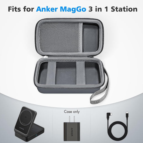 Case for Anker MagGo 3-in-1 Charging Station Qi2 Certified 15W MagSafe, Foldable Magnetic Wireless Stand Holder for Apple Watch USB-C Charger Cabl...