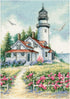 Dimensions Gold Collection Counted Cross Stitch Kit, Scenic Lighthouse, 18 Count White Aida, 5'' x 7''...