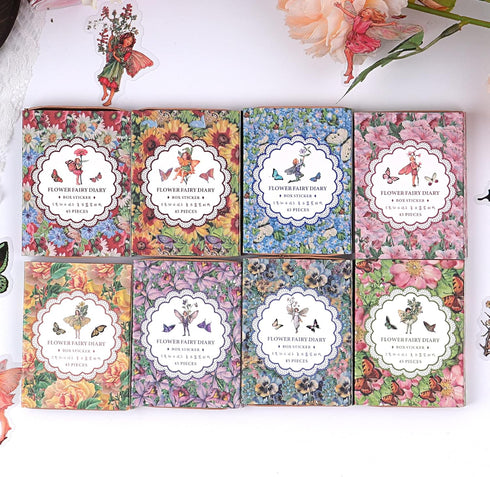 Dizdkizd Vintage Flower Fairy Sticker Set (360 Pieces), Transparent Aesthetics Journaling Stickers for Scrapbooking, Card Making, Envelopes...