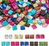 Craftdady 180Pcs Glass Seed Beads 2 Hole Tila Beads 9 Colors Crystal Glass Tile Beads Square Waist Beads Kit for Crafts DIY Multi-Strand Bracelets...