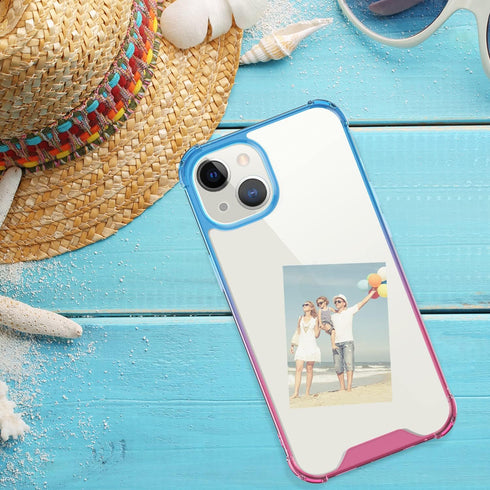 SALAWAT Compatible with iPhone 13 Case, Clear Case Cute Gradient Slim Phone Case Cover Reinforced TPU Bumper Hard PC Back Shockproof Protective Ca...