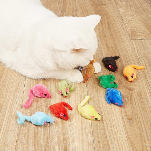 12PCS Cat Mouse Toys,Faux Fur Cat Mice Toys with Plastic Body, Interactive Catnip Toys for Indoor Cats,Perfect for Kittens, Cats, and Puppies!…...