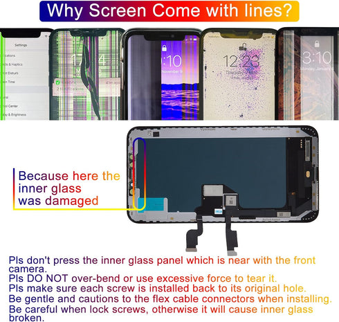 Screen Replacement for iPhone Xs Max 6.5', 3D Touch Display Full Repair kit, Digitizer Assembly with Tools Set, Tempered Glass, Instruction...
