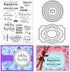 Word Clear Stamps for Card Making Label Rectangle Die Cut Round Frame Metal Cutting Die Inspirational Quote Silicone Stamp for DIY Scrapbooking Ar...