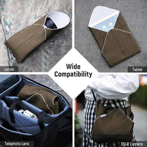 Neewer Camera Lens Wrap Foldable Camera Lens Bag Insert, 18.5"x18.5"/47x47cm Self Adhesive Magic Cloth Protective Anti Scratch Camera Sleeve Wrapp...