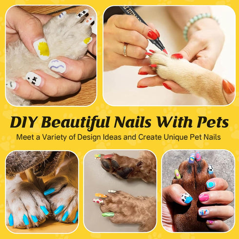Dog Nail Polish Pens Quick Dry,12 Colors Safe Dog Nail Polish Set to DIY Pretty Nails, Ideal Gifts for Dogs Cats Light Dark Nails, Odorless, Non-T...
