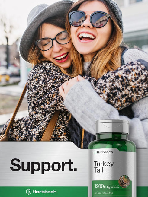 Horbaeach Turkey Tail Mushroom Capsules | 1200mg | 120 Count | Non-GMO and Gluten Free Extract...