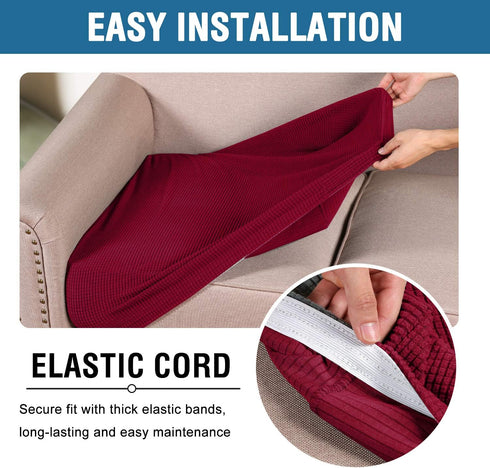 H.VERSAILTEX High Stretch Individual Seat Cushion Covers Sofa Slipcovers Couch Cushion Covers Sofa Covers Featuring Jacquard Textured Twill Fabric...