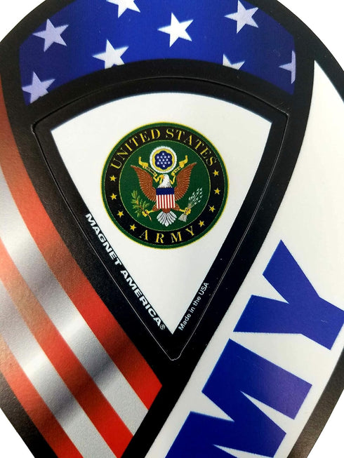 United States Army 2 in 1 Ribbon Magnet, Made in USA...