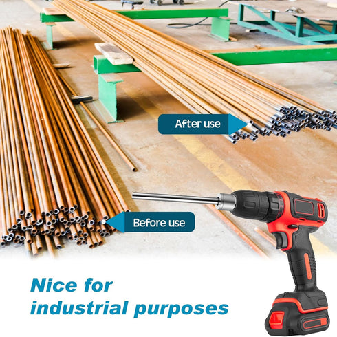 1/2" Metal Copper Pipe Cleaner with 2 Replaceable Brushes Tube Cleaning Brush Tube Cleaning Brush for Power Drill Metal Pipe Cleaning Brush Copper...