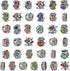 TOAOB 30pcs Assorted Antique Silver Rhinestone European Lampwork Charms Beads Large Hole Spacer Beads Charms Supplies for Bracelet Necklace Jewelr...