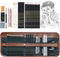 31 Drawing Sketching Pencils Kit, Portable Artist Supples Travel Case Set has Graphite, Charcoal, white color pencil, Blending Stump, gift for Adu...