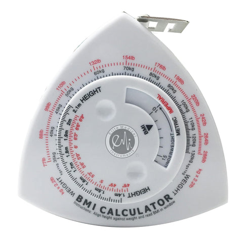 EMI Triangle BMI Body Mass Index Calculator and Body Tape Measure - 60" / 1.5 m ECB-301...