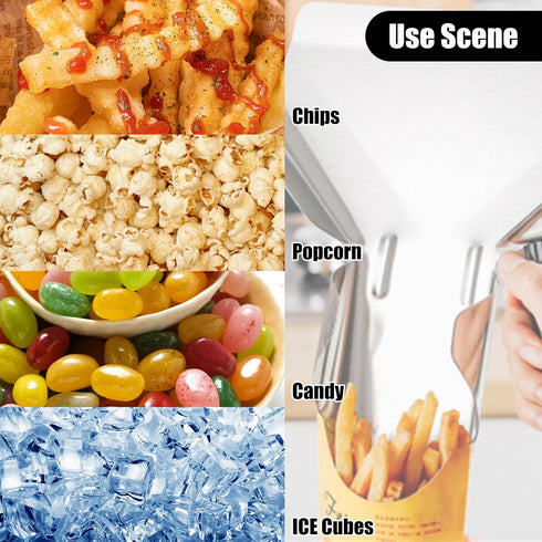 Popcorn Scoop and Salt Shaker, Stainless Steel Popcorn Scooper French Fry Scoop Serving Spoon for Filling Foods into Bags Boxs, Home Theater Popco...
