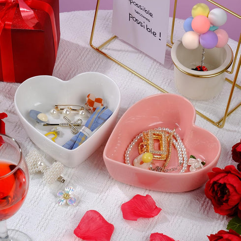 WHJY Cute Heart Shaped Bowls, Red Candy Dish, Cute Candy Bowl for Valentines Day, Date Night...