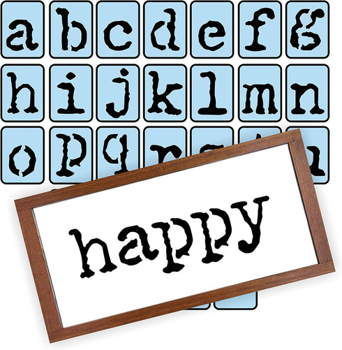 Typewriter Letters Stencil Set, 3 Inch, Reusable Plastic, Full Alphabet...