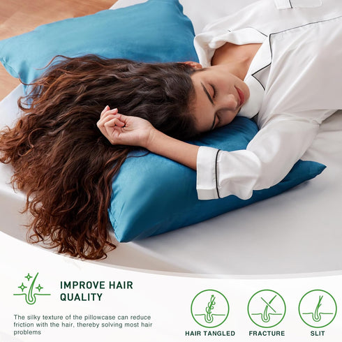 Love's cabin King Size Satin Pillowcase Set of 2, Similar to Silk Pillow Cases, Satin Cooling Pillow Covers for Hair and Skin with Envelope Closur...