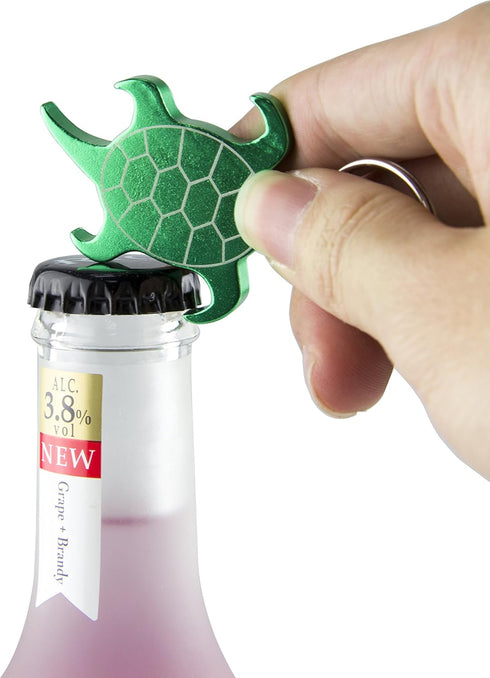 SWATOM Turtle Aluminum Alloy Bottle Opener Keychain Creative Gifts Accessories (1, Green Turtle)...