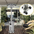 Universal Patio Heater Wheel Kit-Stainless Steel Silver Bracket + Black Wheels,Patio Tall Propane Gas Patio Heater Wheels Replacement Movable Whee...